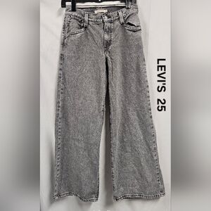 Levi's Women's Charcoal '94  Baggy Wide Leg Jeans